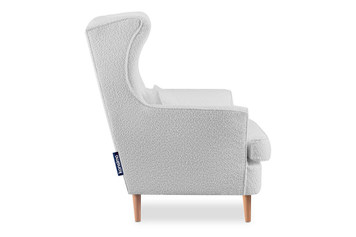 DOPPELSESSEL STRALIS Klassische Stil, hellgrau - Hellgrau, Textil (136/106/96cm) - KONSIMO®
