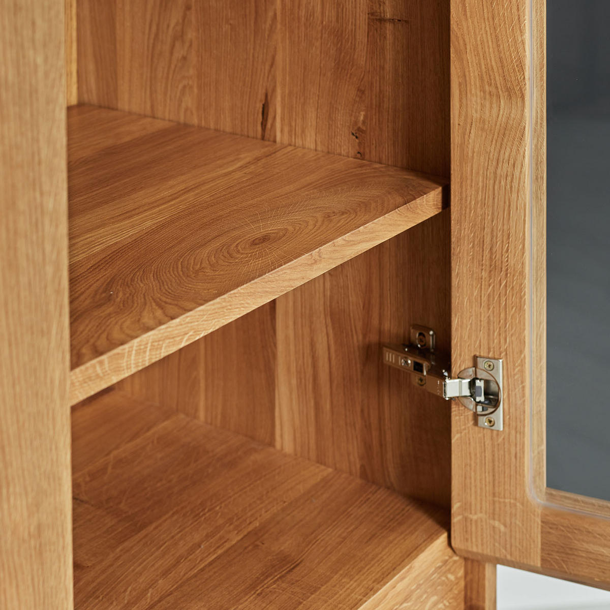 VITRINE Horizon aus massivem Eichenholz 100 cm - Eichefarben/Naturfarben, Holz (100/200/45cm) - Danzz