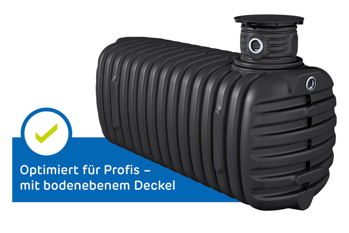 ERDTANK 4200 L inkl. Schachtverlängerung - Schwarz, Kunststoff (124/138/325cm) - 4rain