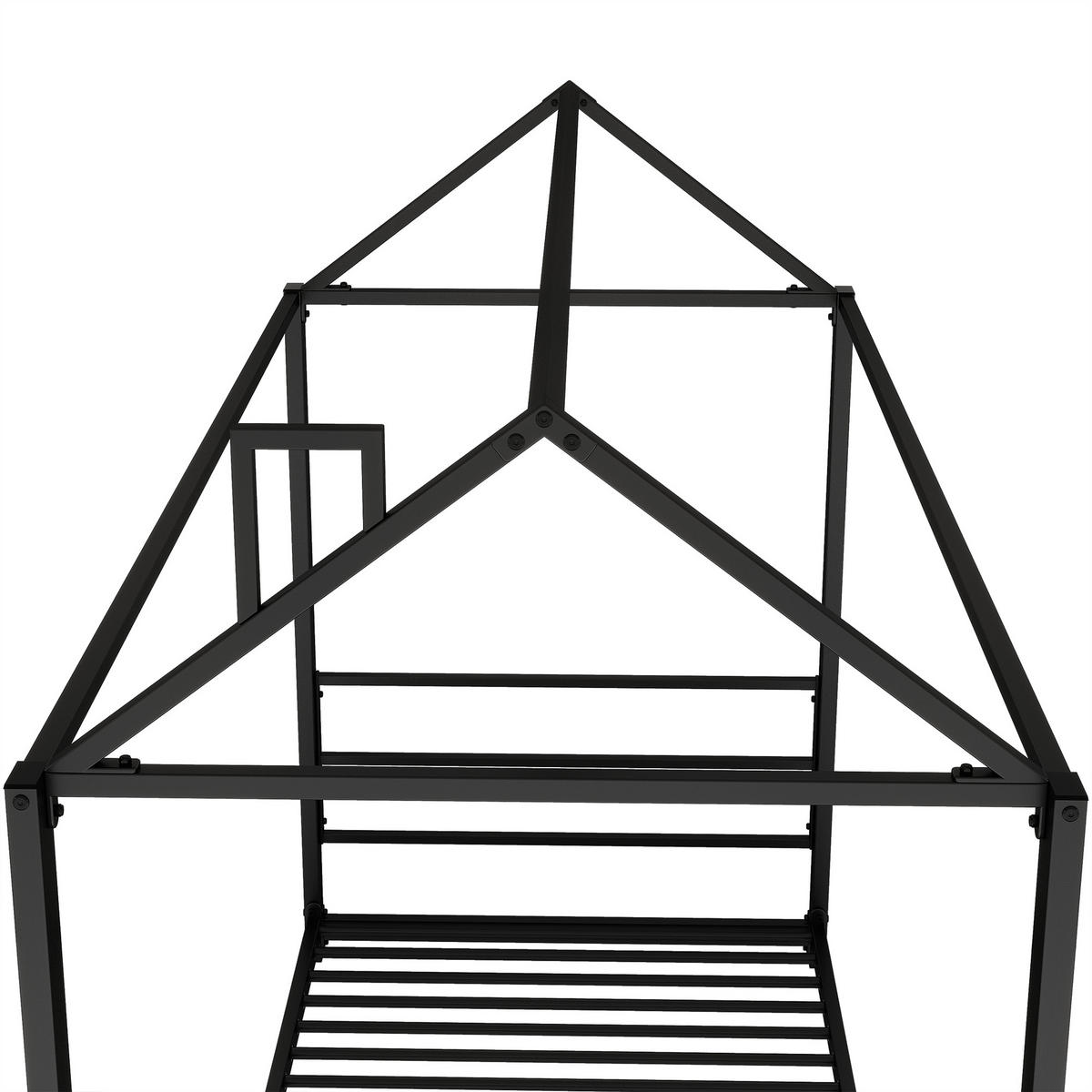 PATURI CASĂ Albă - negru, metal (203/160/95cm) - Urban Meuble