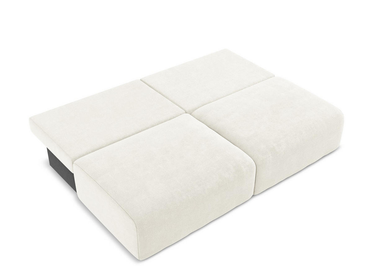 3-SITZER SOFA mit Schlaffunktion Chenille Stoff Weiß - Pink/Schwarz, Kunststoff/Textil (216/79/102cm) - Makamii