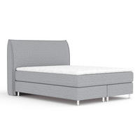 BOXSPRINGBETT Chermin Grau 140/200 cm mit Latex-Topper - Silberfarben/Grau, Holz/Holzwerkstoff (140/200cm) - Maison de Reve