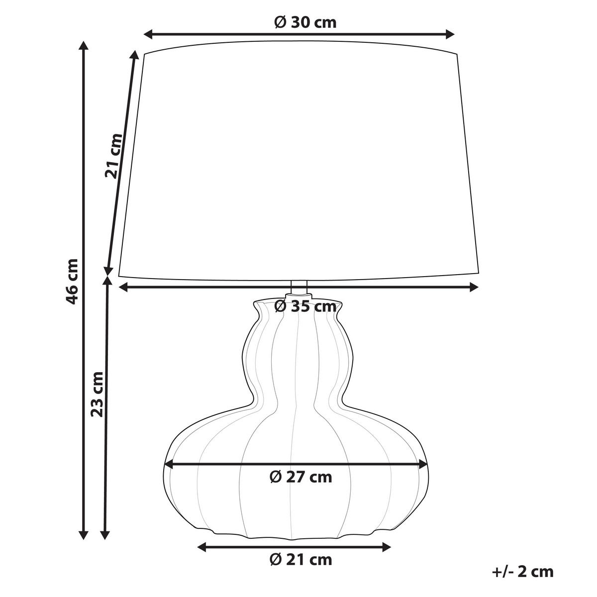 TISCHLAMPE Malabuka 35/35/46 cm - Beige, Keramik (35/35/46cm) - Beliani