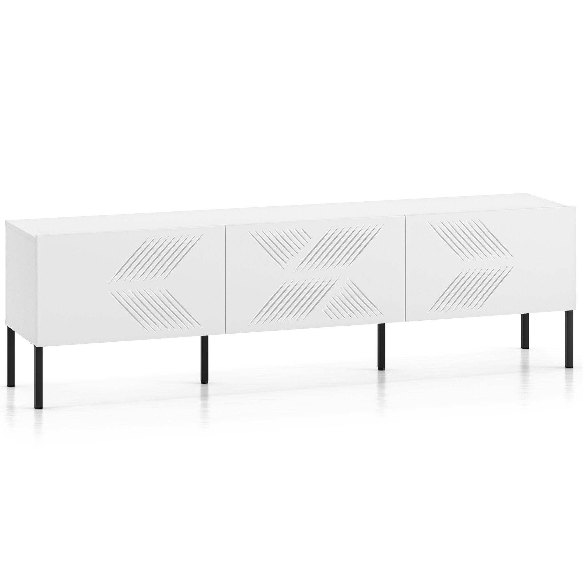 TV-MÖBEL NEBRO,Weiß - Schwarz/Weiß, Holzwerkstoff (170/50/37cm) - KONSIMO®