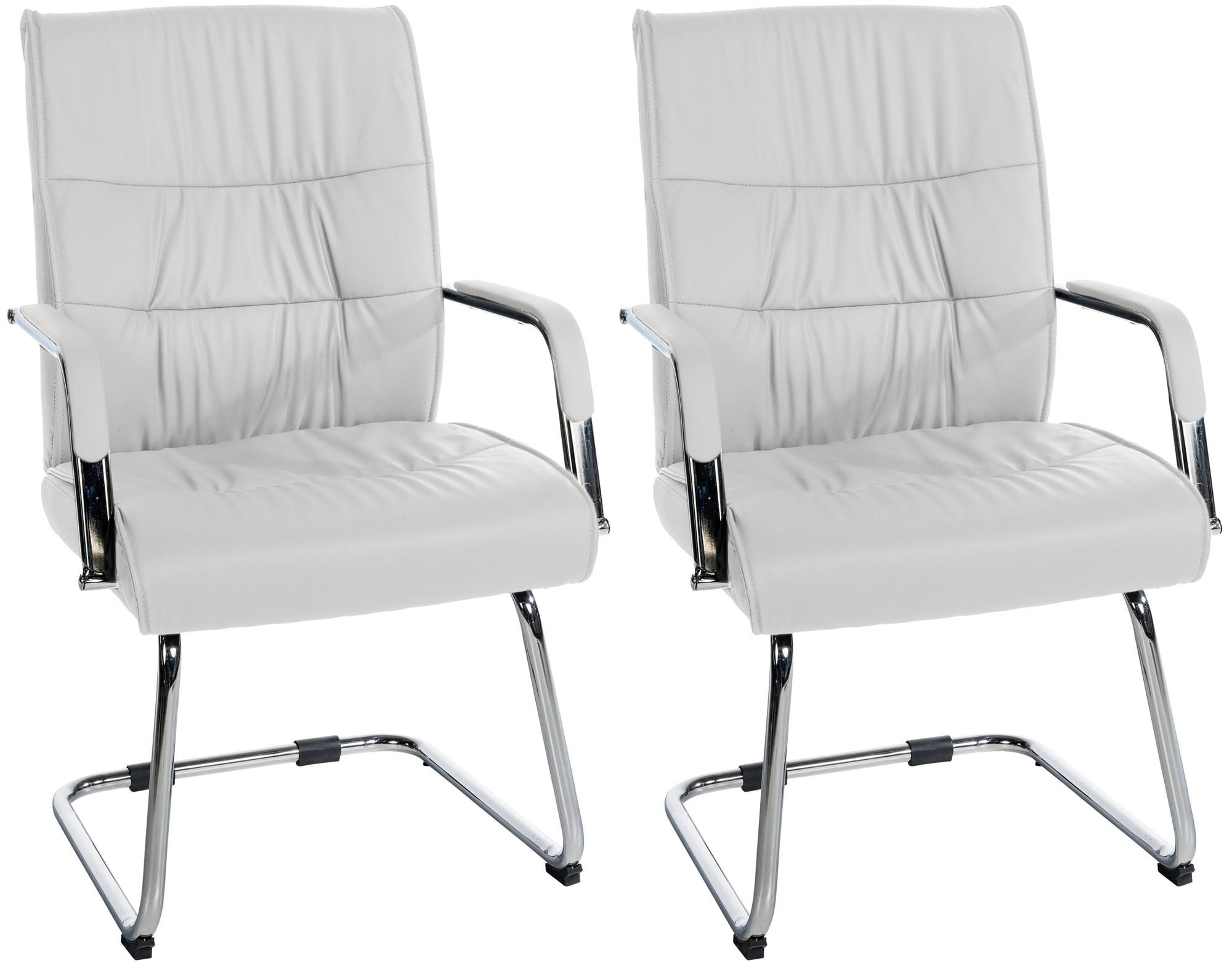 SCHWINGSTUHL 2er Set Lederlook weiß - Weiß, Textil/Metall (58/100/66cm) - CLP