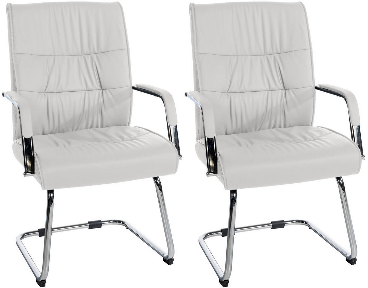 SCHWINGSTUHL 2er Set Lederlook weiß - Weiß, Textil/Metall (58/100/66cm) - CLP