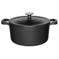 GUSSEISENKESSEL mit Deckel Ø 24 cm - Schwarz, Metall (24cm)