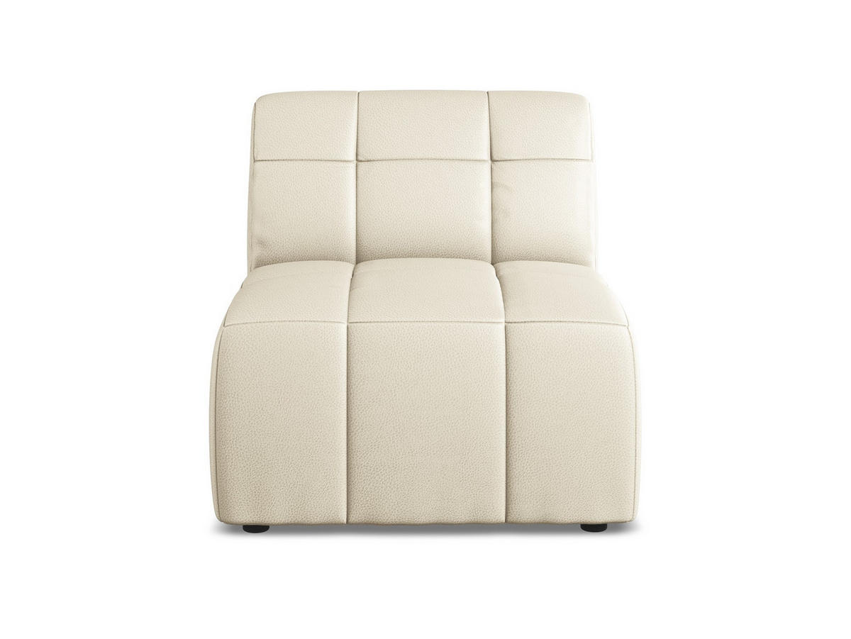 SOFAELEMENT Kunstleder Beige - Creme/Schwarz, Holzwerkstoff/Kunststoff (75/77/90cm) - Makamii