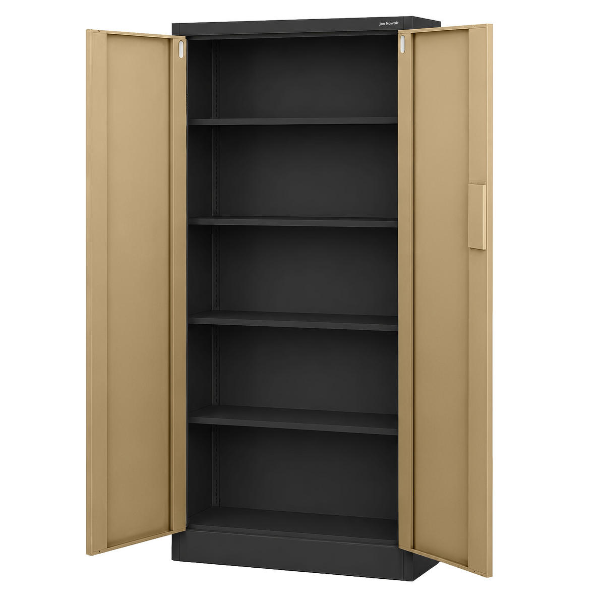 BÜROSCHRANK mit Zahlenschloss DANIEL 185x90x40 cm - Anthrazit/Nussbaumfarben, Metall (90/185/40cm) - Jan Nowak