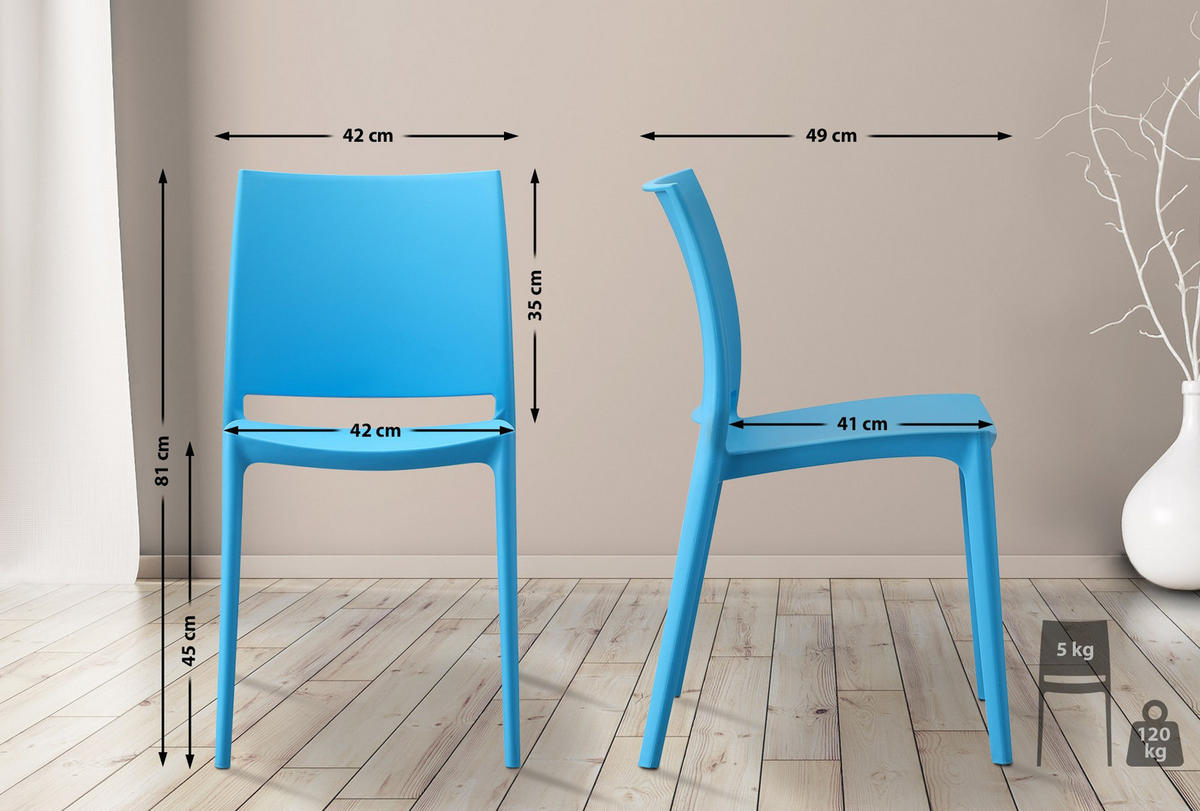 STÜHLE Merle - 2er Set blau - Blau, Kunststoff (42/81/49cm) - TPFGarden