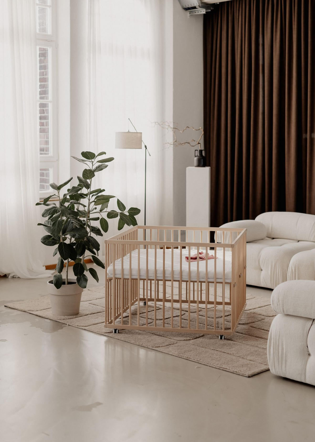 LAUFGITTER 120x120 cm - natur - Premium Kollektion - Naturfarben, Holz (120/74/120cm) - Sämann – make a difference.