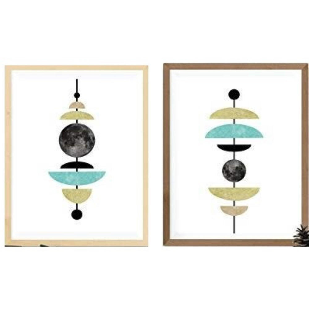 POSTER Set Mit 2 Geometrisch Weltraum A3 Rahmenlos - Klar, Papier (29.7/5/42cm) - Nacnic