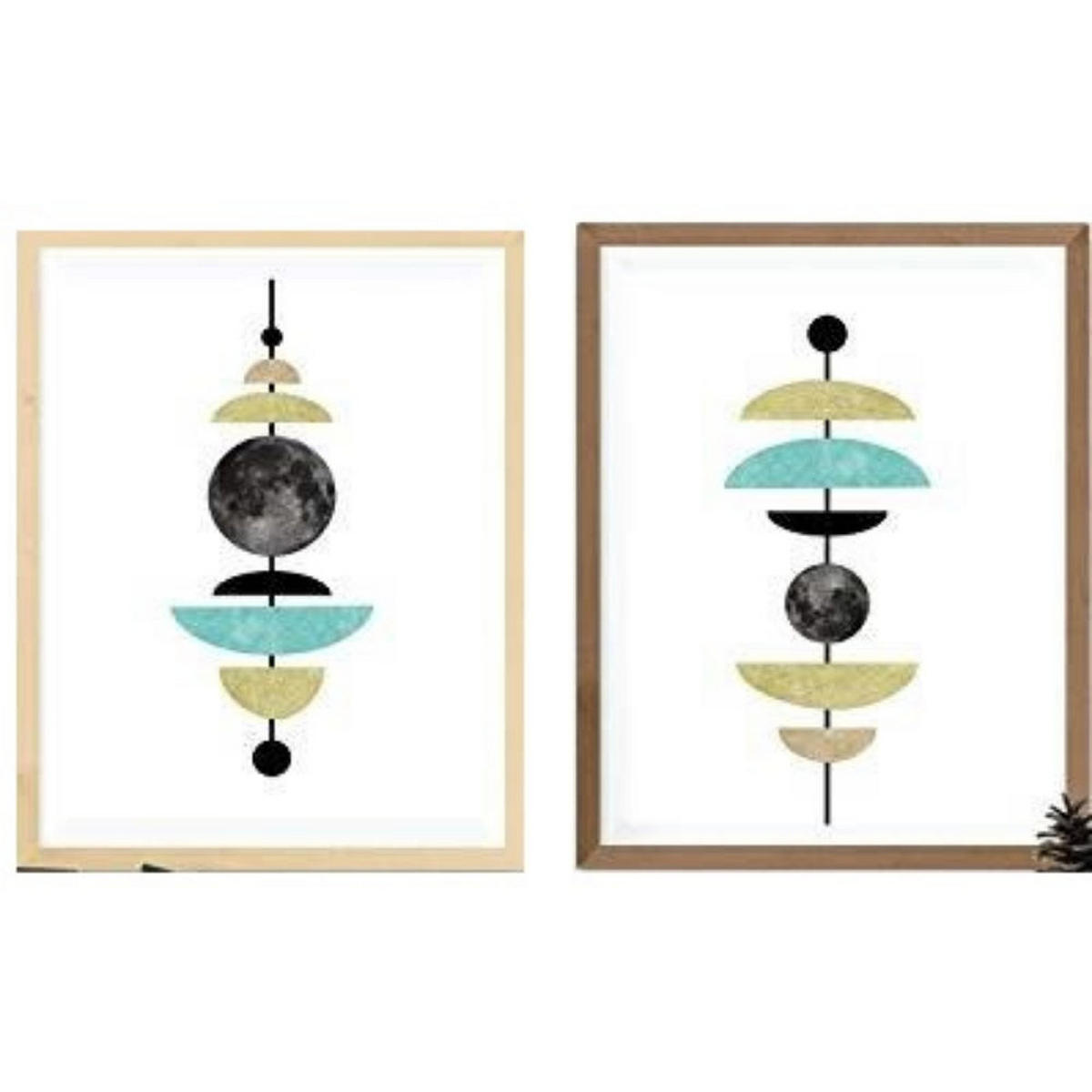 POSTER Set Mit 2 Geometrisch Weltraum A3 Rahmenlos - Klar, Papier (29.7/5/42cm) - Nacnic