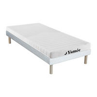 MATRATZE und Bettgestell mit Lattenrost und Stoffbezug - 1 Person - stoff - weiß Stelo - Weiß, Holz/Textil (90/200cm) - Vente-Unique