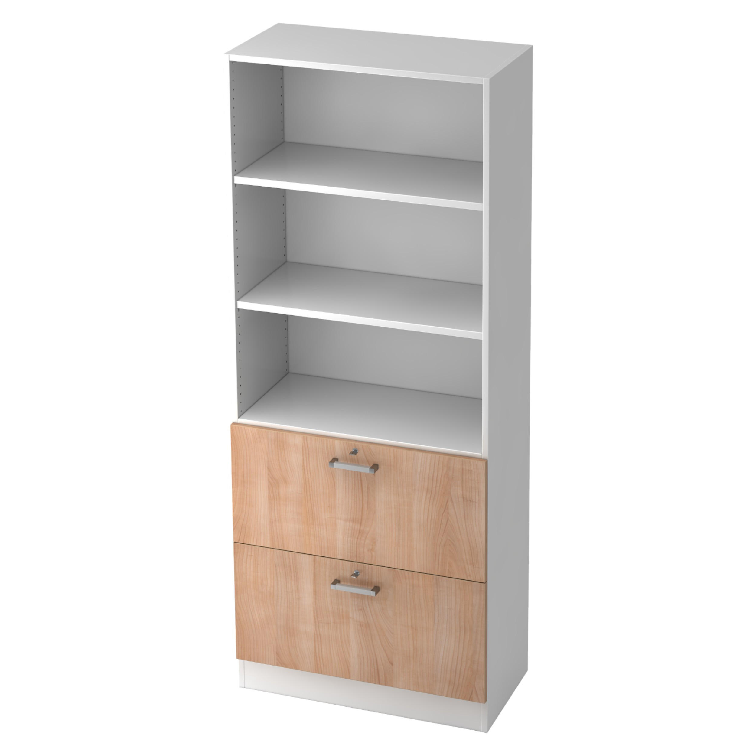 bümö Hängeregister Weiß, Nussbaum 80x200.4x42 cm