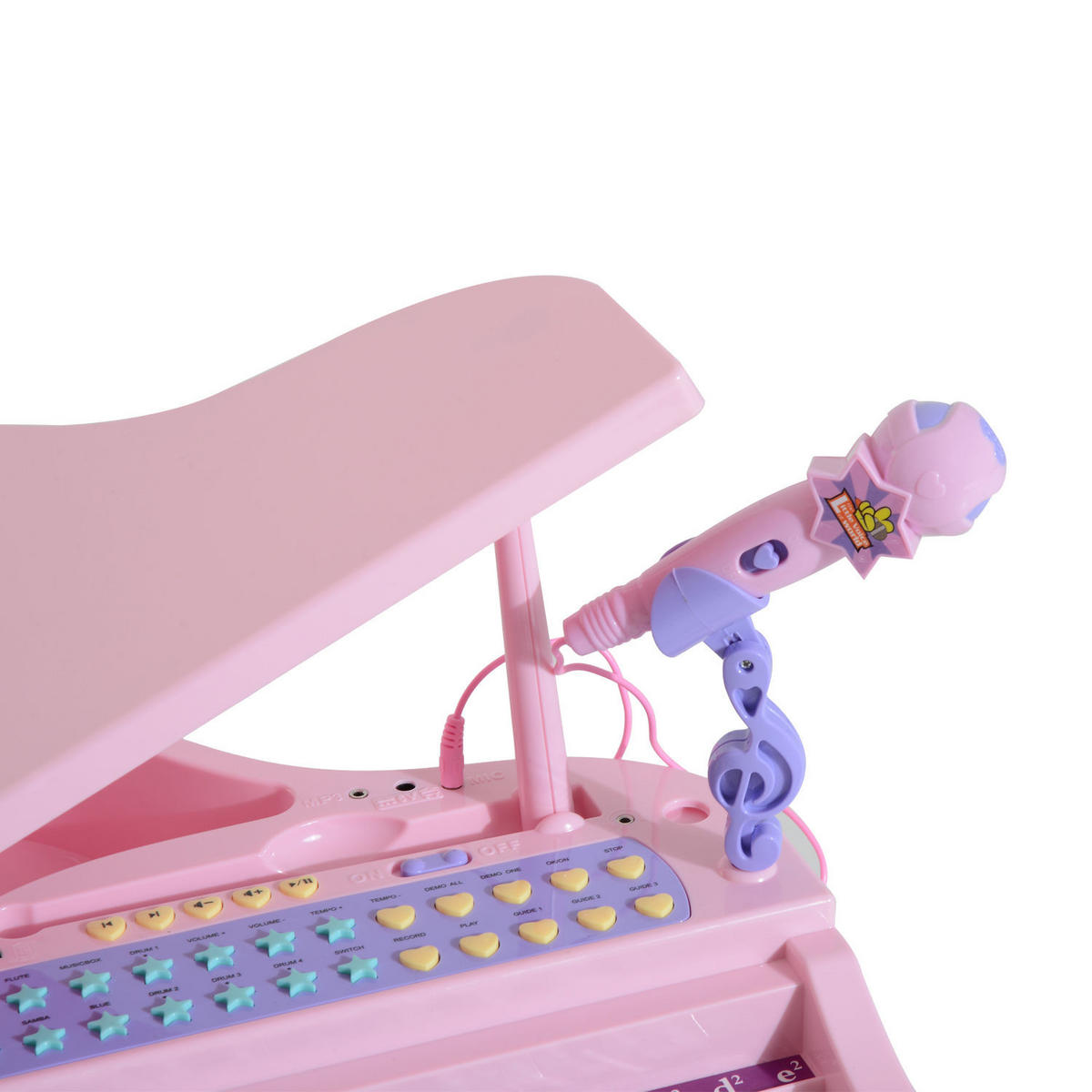 KEYBOARD DE-10091 37 Tasten, LED-Lehrmodus, mit Mikrofon Rosa - Pink, Kunststoff (39/69/48cm) - ComfortXL