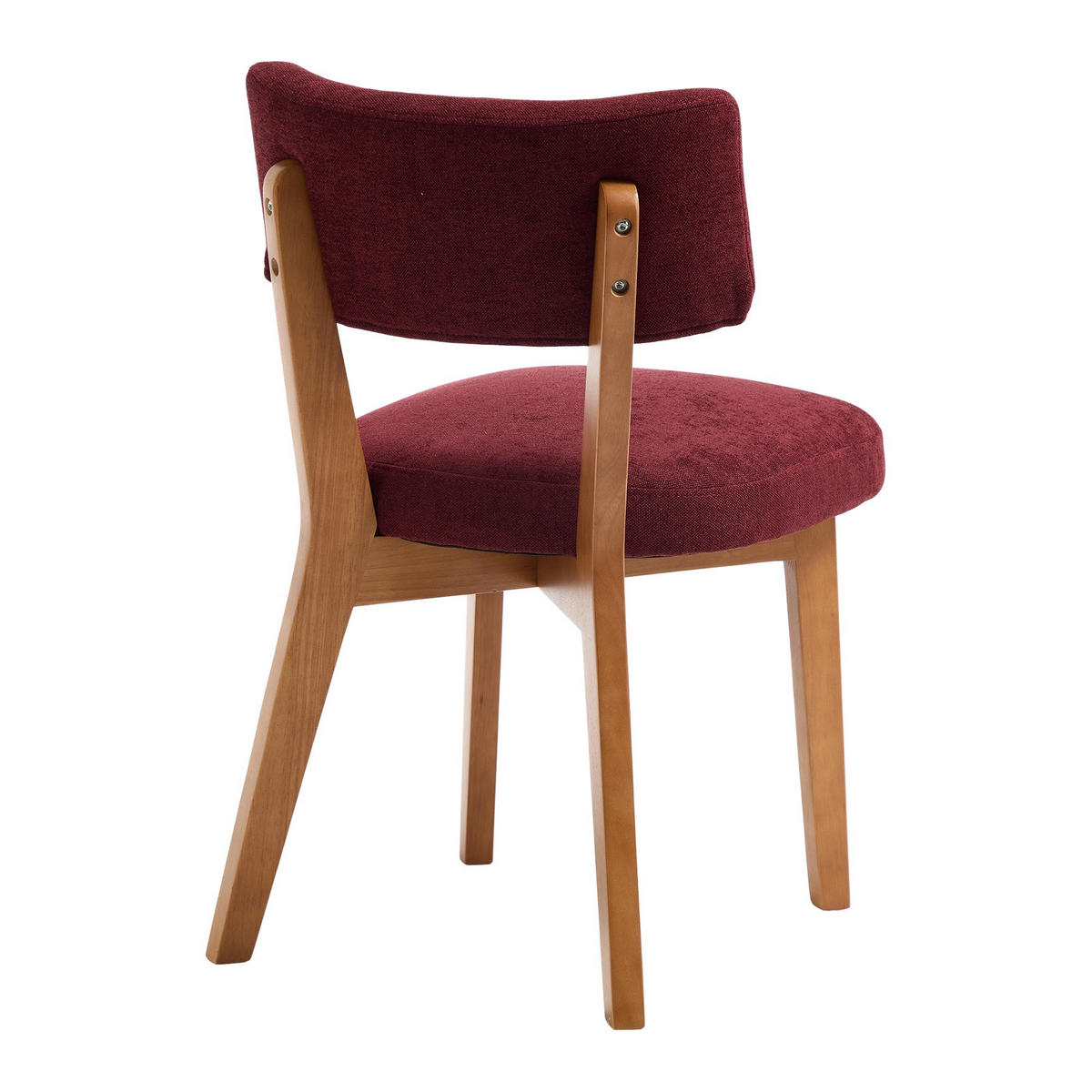 STÜHLE 2er-Set Esszimmerstuhl,Massivholz,Leinenstoff,Rotwein - Rot, Textil (47/77/54.5cm) - LVHOM