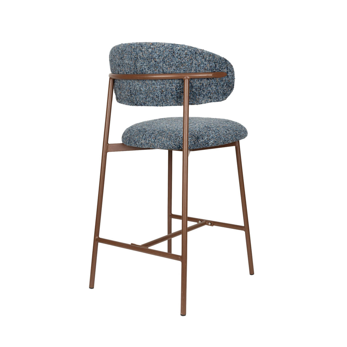 BARHOCKER Claes mit Rückenlehne 65 cm Blau - 2 er Set - Blau, Kunststoff (44/94/51cm) - Housecraft Living