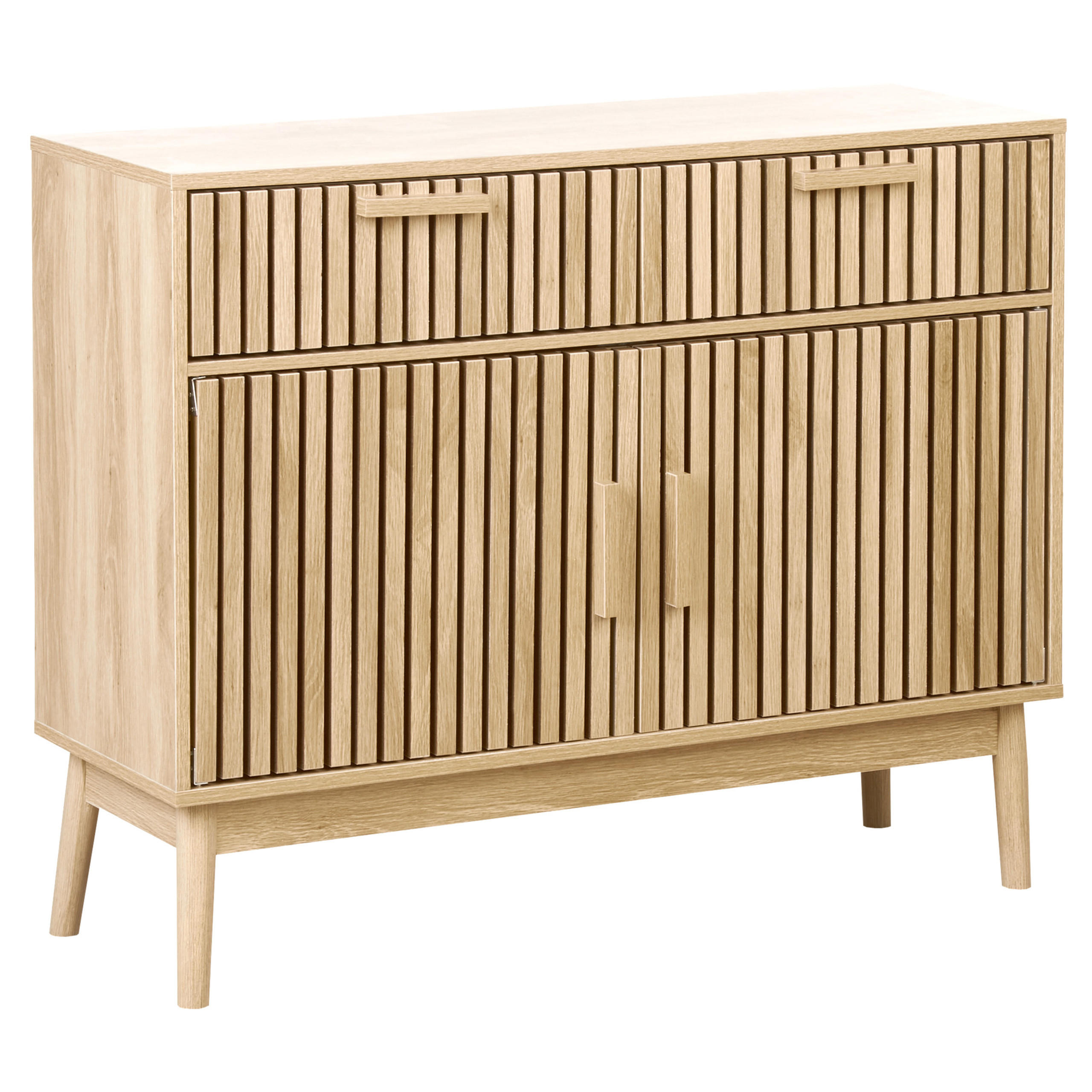 SIDEBOARD mit 2 Türen Hellbraun Lynwood - Braun, Holzwerkstoff (100/80/35cm) - Beliani