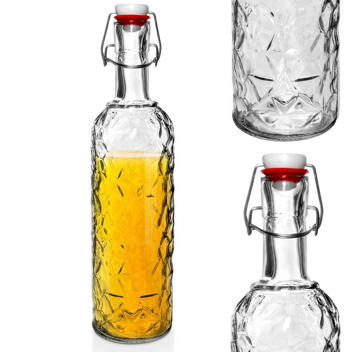 KARAFFE Bügelverschluss 1,1 l Transparent - Transparent, Glas (8.5/34/8.5cm) - Orion 