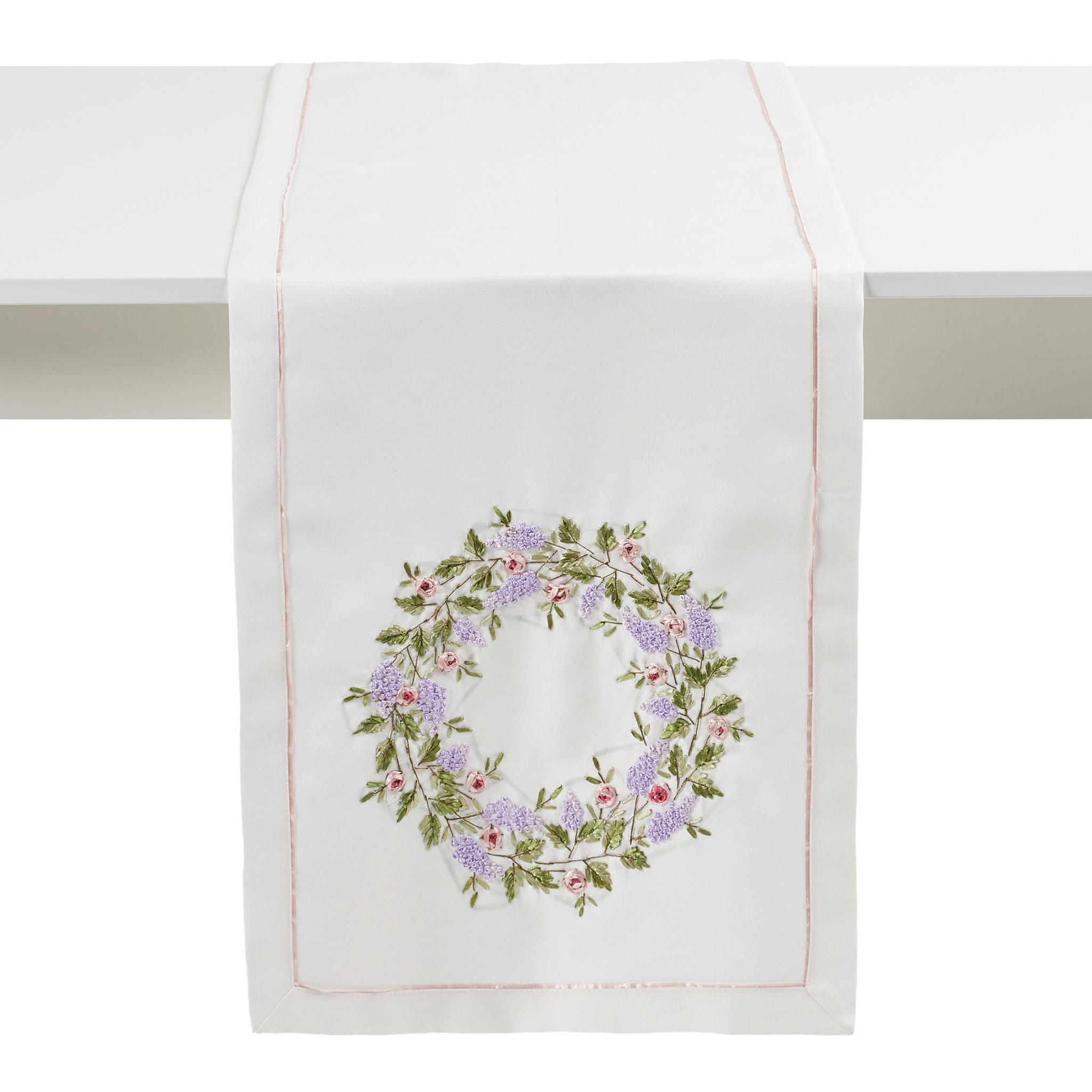 TISCHLÄUFER Fionis - Violett, Textil (180/40/1cm) - home&you