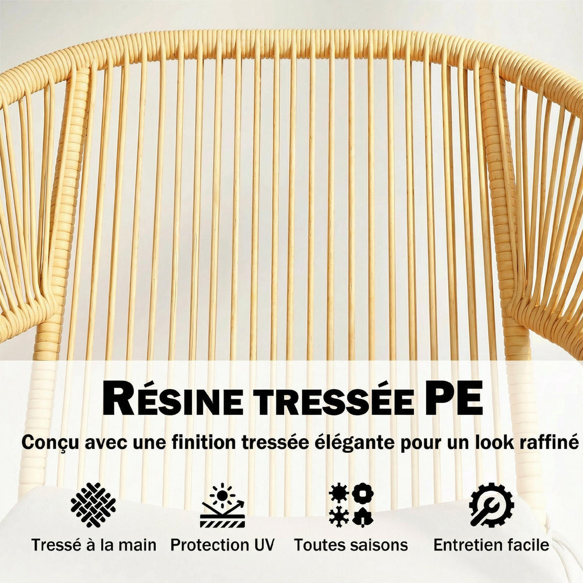 BISTROTSET 3tlg DE-13698 mit Glastisch und Polsterkissen Beige - Beige, Metall - ComfortXL