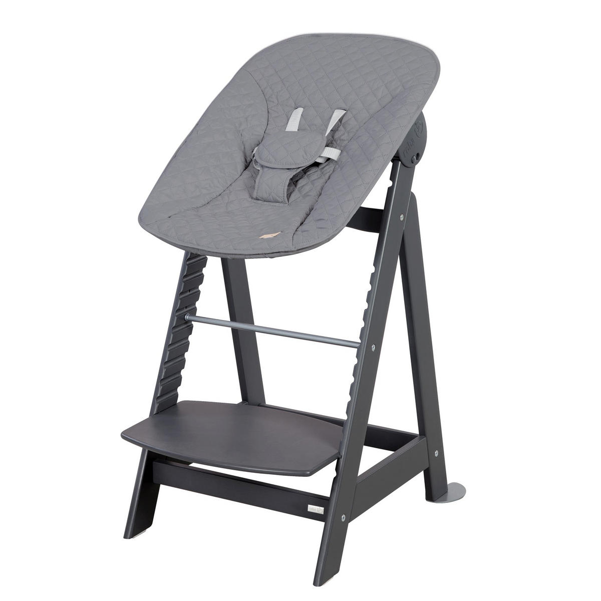 HOCHSTUHL-SET 2in1 Born Up Anthrazit - Anthrazit, Holzwerkstoff/Textil (46/94/66.5cm) - Roba