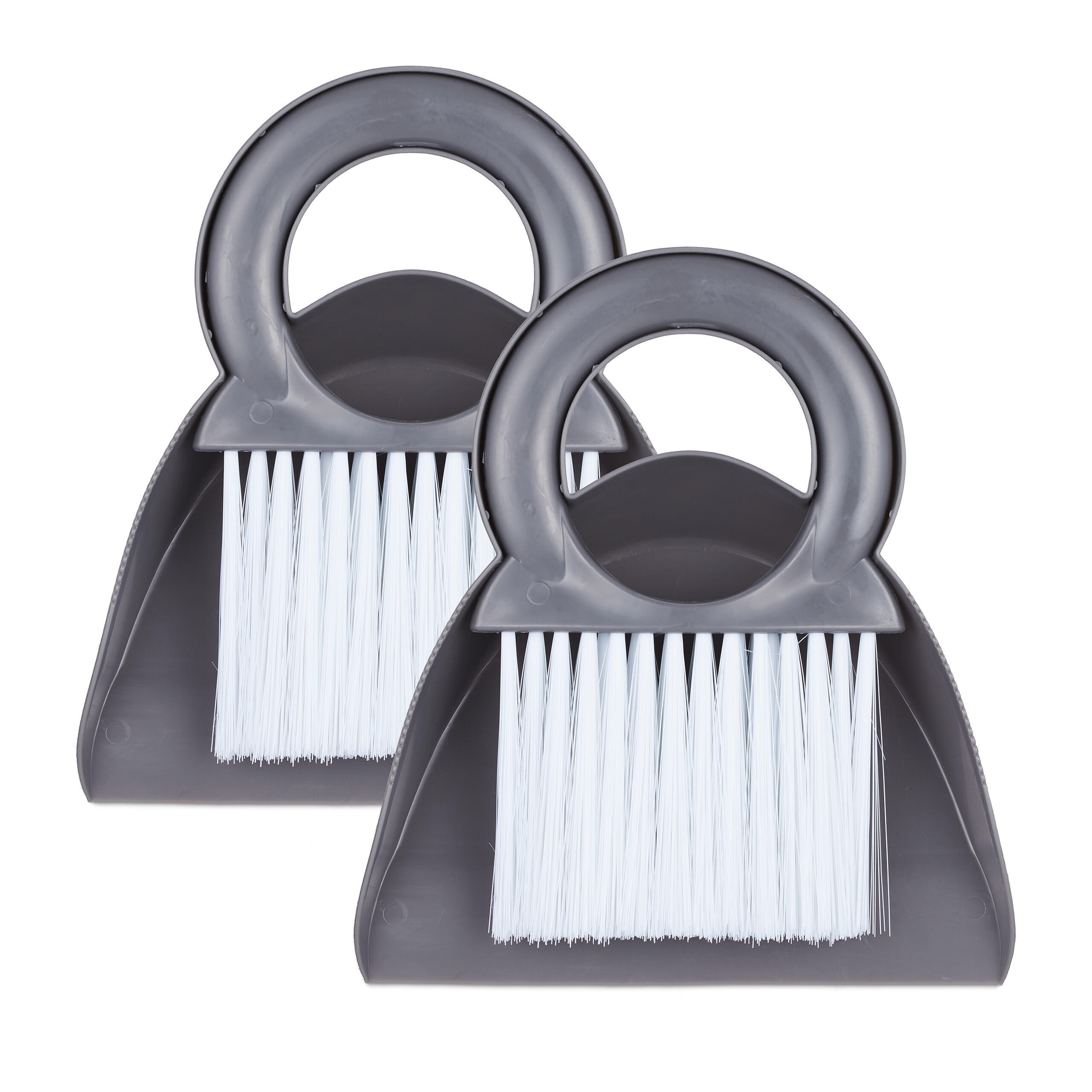 2XTISCHKEHRSET - Grau, Kunststoff (18/4.5/19cm) - Relaxdays