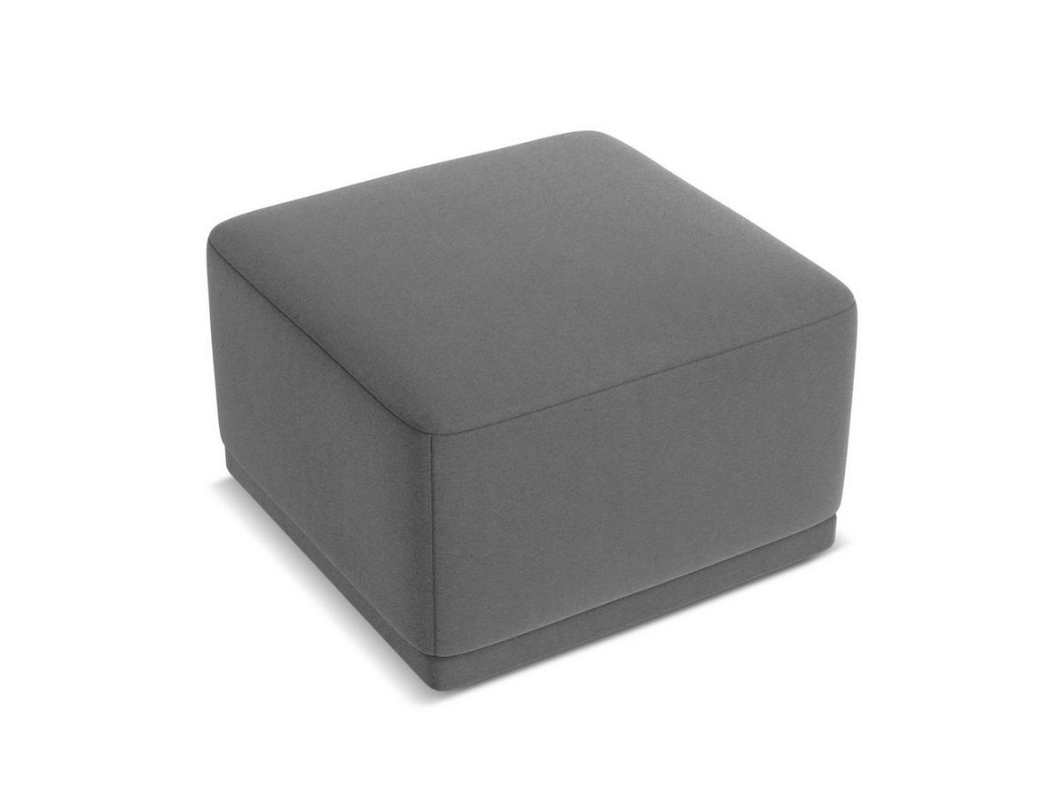 POUF Samt Stoff Grau - Schwarz/Grau, Kunststoff/Textil (65/40/65cm) - Makamii