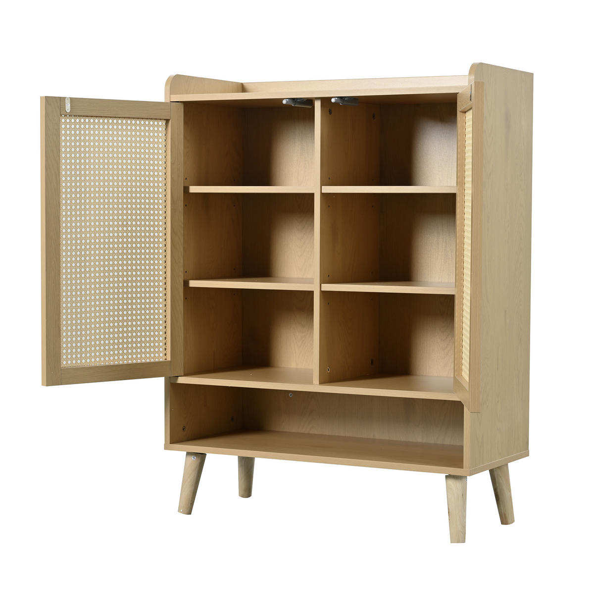 SCHUHSCHRANK DE-38241 80/35/105 cm mit 2 Türen und 5 Regalböden Eiche - Eichefarben, Holzwerkstoff (80/105/35cm) - ComfortXL