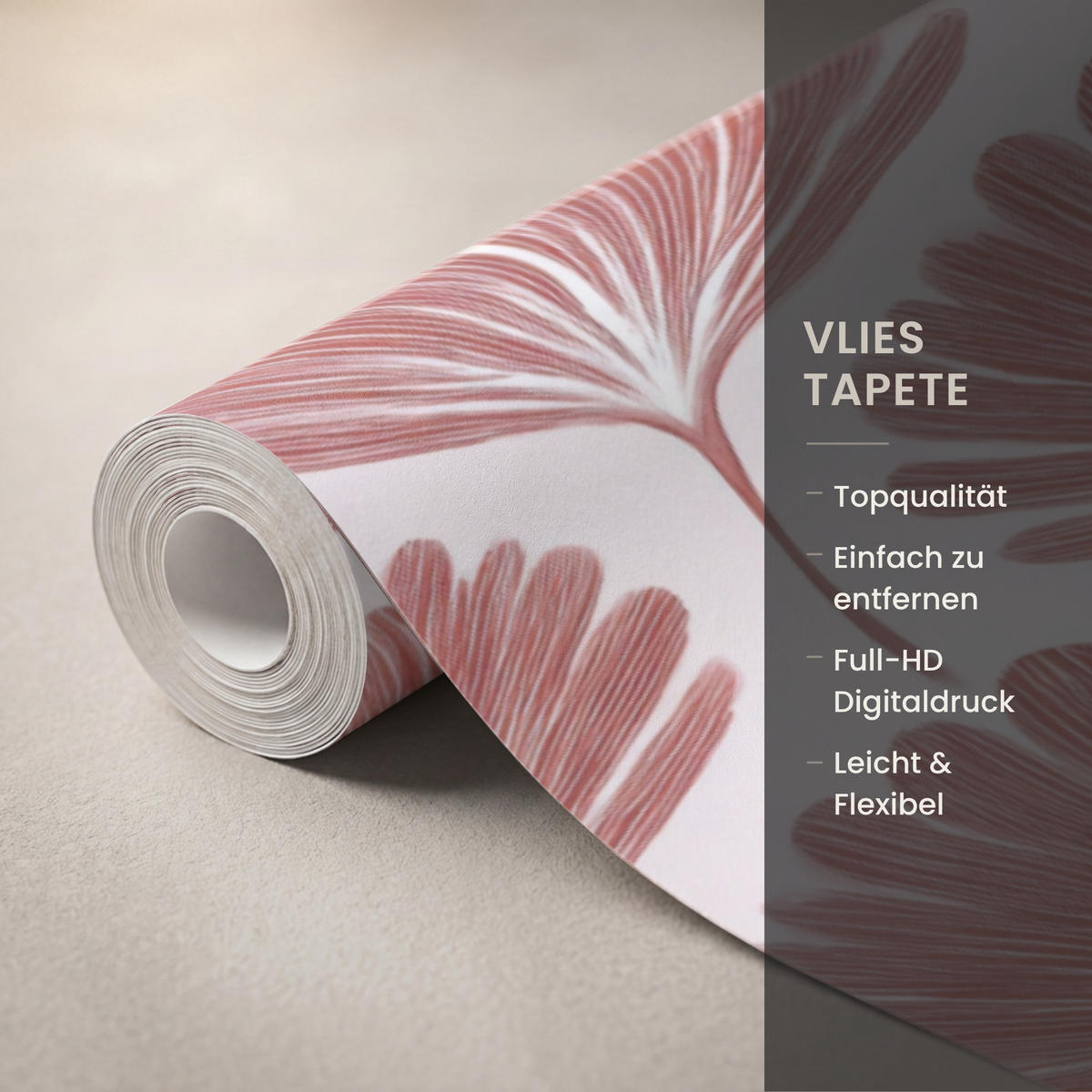 TAPETE - Fächer - Motiv - Terra - 240x220 cm - Rotbraun, Papier (240/220cm) - OnlyWow