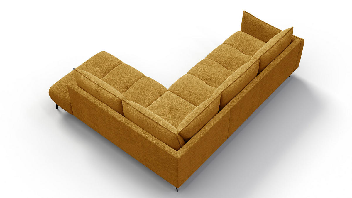 ECKSOFA AERA 5-Sitzer rechts, gelb - Gelb/Schwarz, Holz/Textil (268/206cm) - Courtois Laville