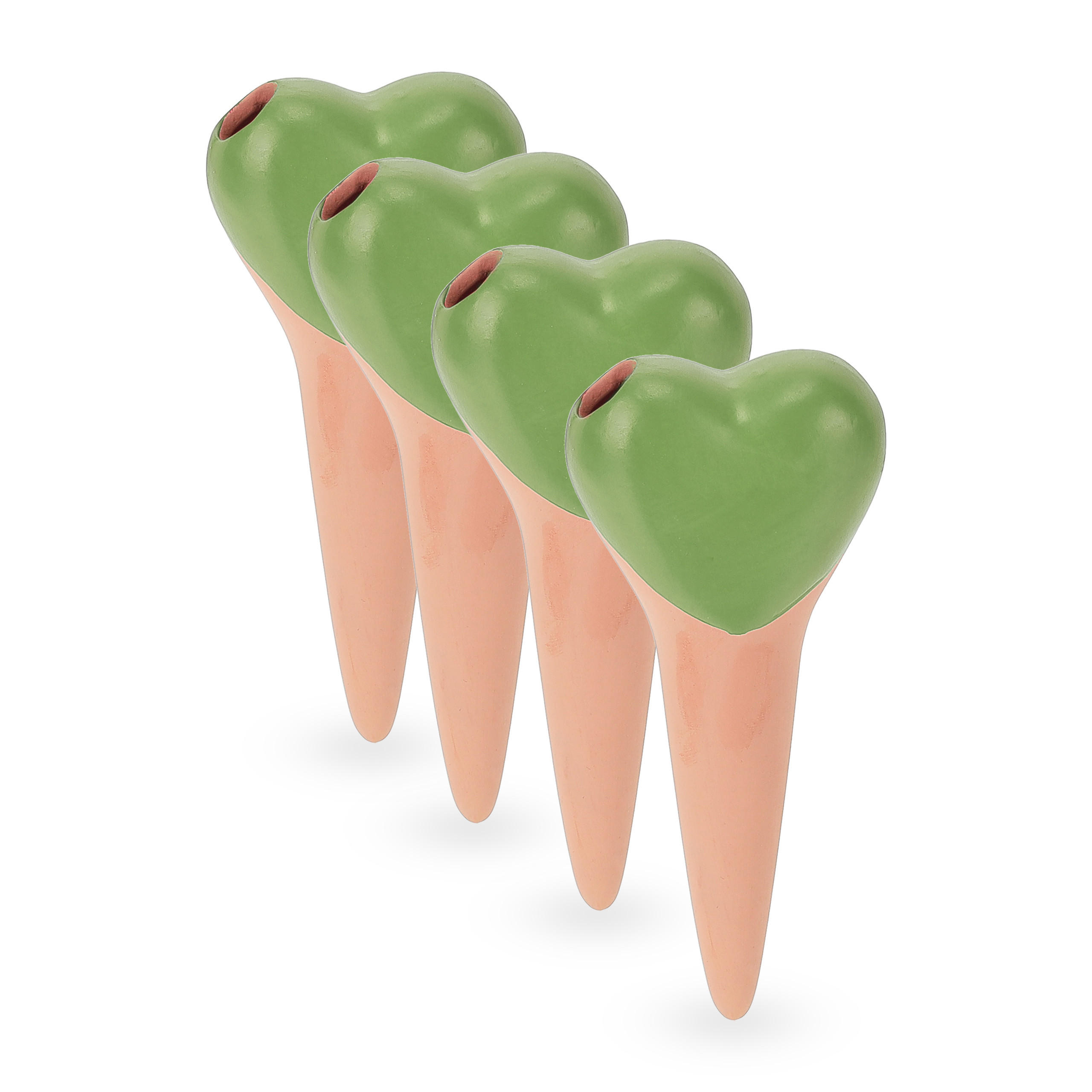 4XTONKEGEL - Hellbraun, Keramik (6/14/4cm) - Relaxdays