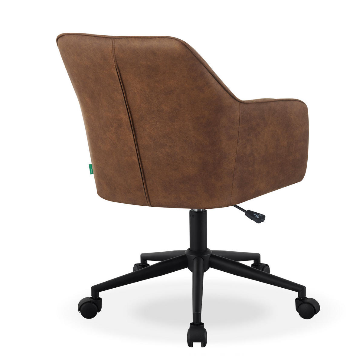 BÜROSTUHL LEON Braun höhenverstellbar 360°drehbar - Schwarz/Braun, Kunststoff/Textil (61/83/64cm) - DUBI Möbel