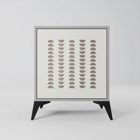 SIDEBOARD HARMONY ESSENCE, Grau, 57,5x42x70,5 cm, Schwarze Metall-Sternfüße - Multicolor/Schwarz, Holzwerkstoff/Metall (57.5/70.5/42cm) - SpaceRebels