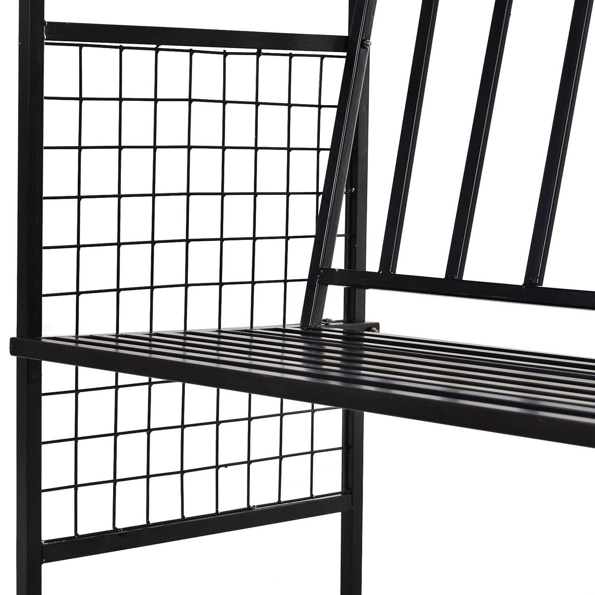 LAVIČKA, oblouková stříška, 154 x 60 x 205 cm, kov, černá - černá, kov (154/205/60cm) - Outsunny