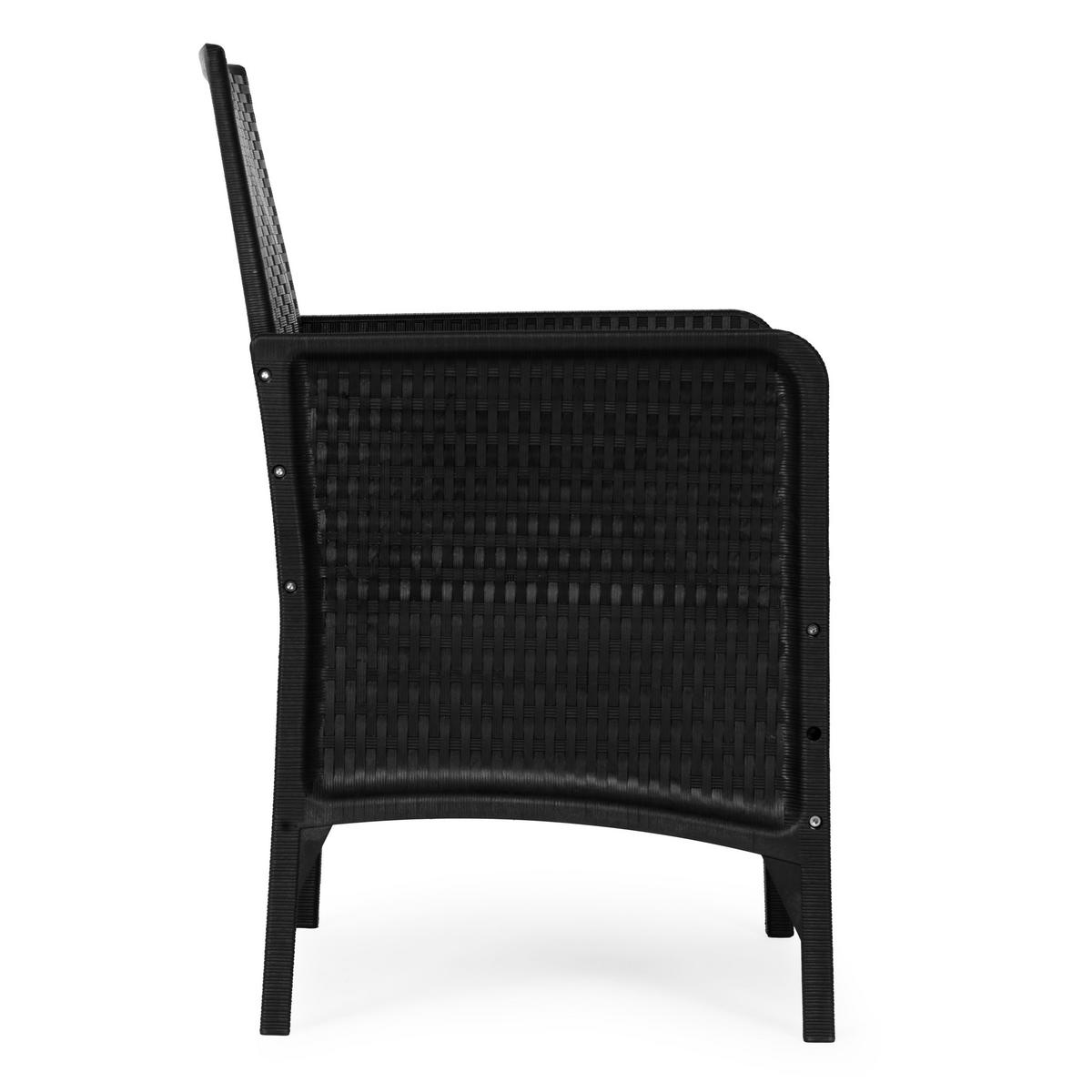 GARTENSTUHL Schwarzer Rattan-Look - Schwarz, Kunststoff (54/84/57cm) - Mat-Haus