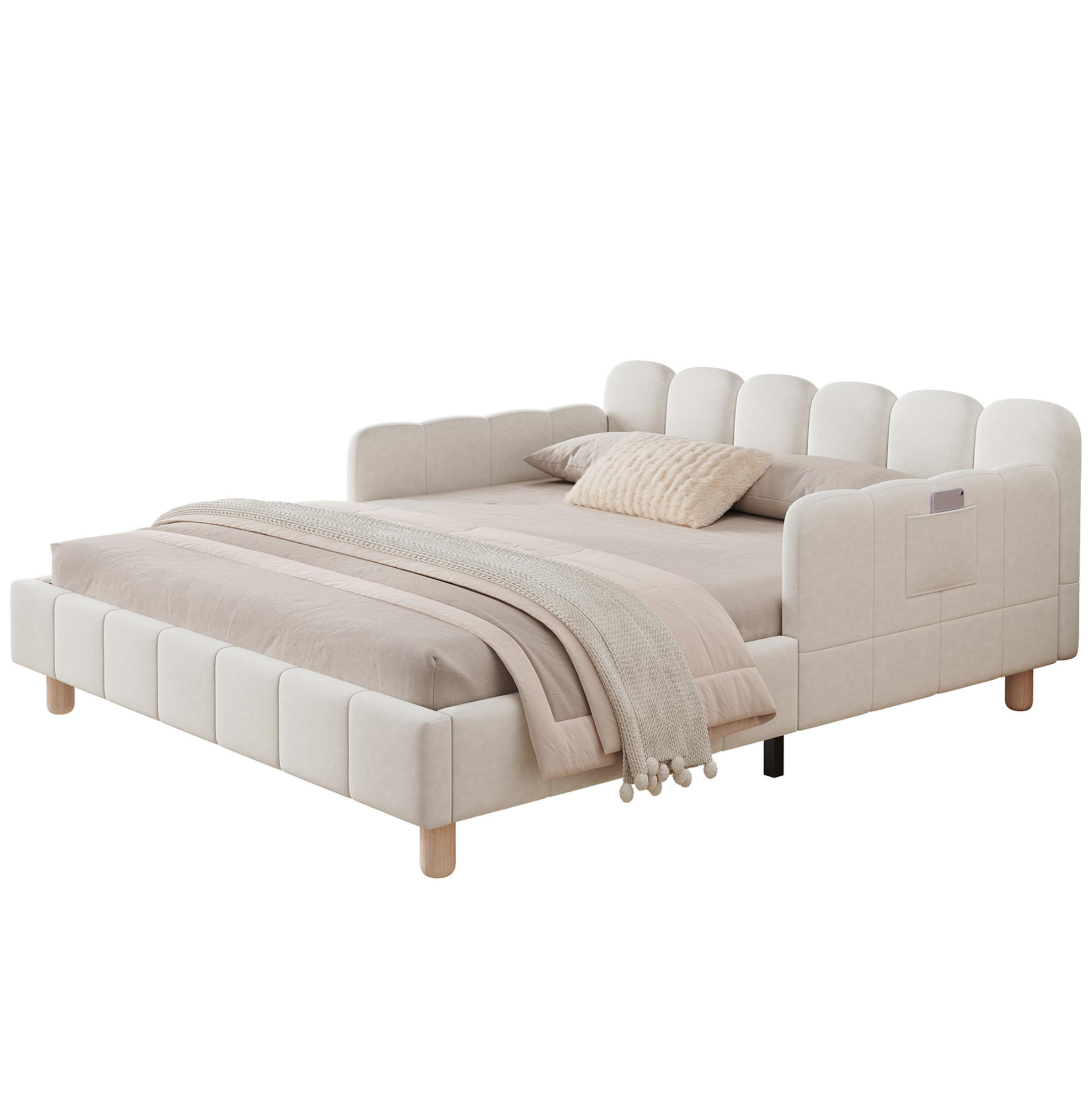 Beauniv Polsterbett Beige 140x200 cm