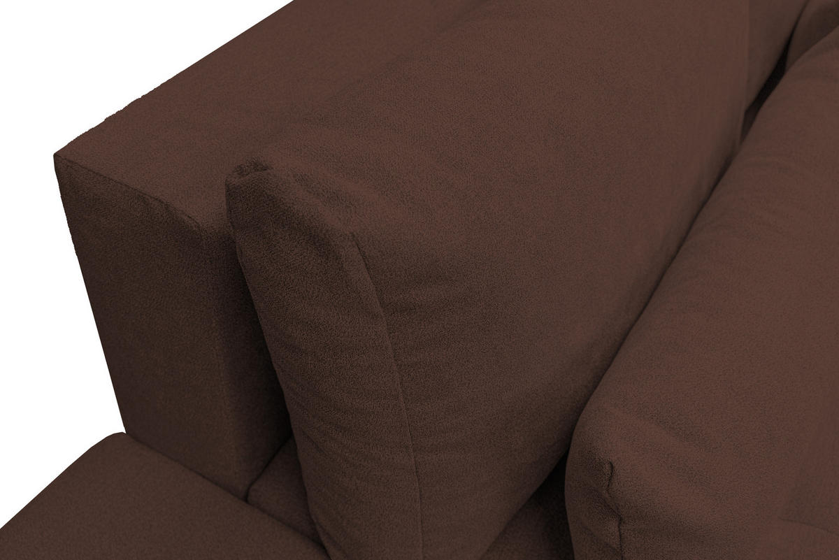 ECKSOFA Bloom mit Bettkasten und Schlaffunktion L-Form - Braun, Textil (267/185cm)
