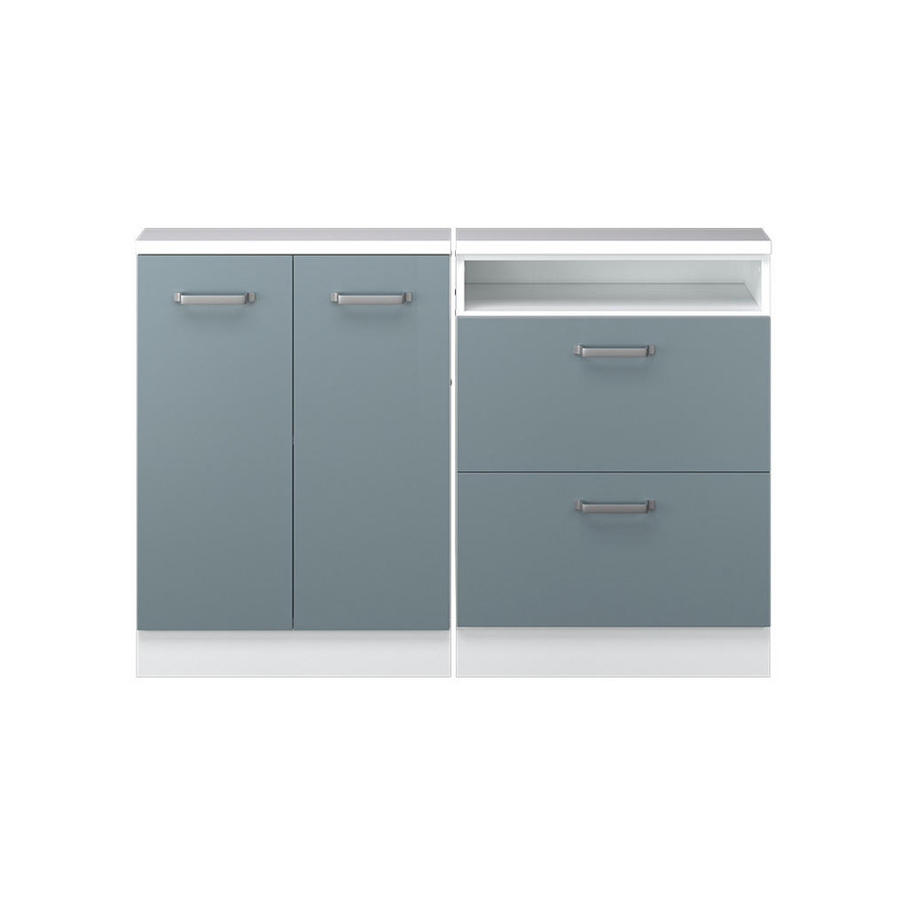 Vicco Dachschrägenschrank-Set | Blaugrau, Weiß