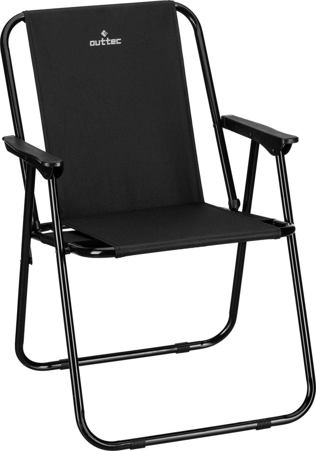 CAMPINGSESSEL bis 120 kg - Schwarz, Textil/Metall (54/74/51.5cm) - Outtec