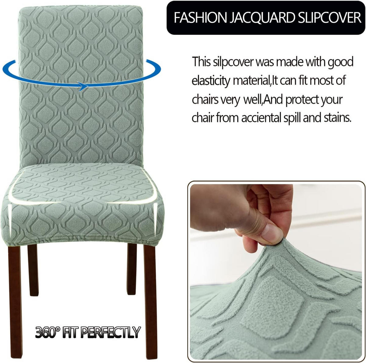 STUHLHUSSE Stretch Stuhlbezug 1 Stück - Hellgrün, Textil (18/25cm) - Kaket