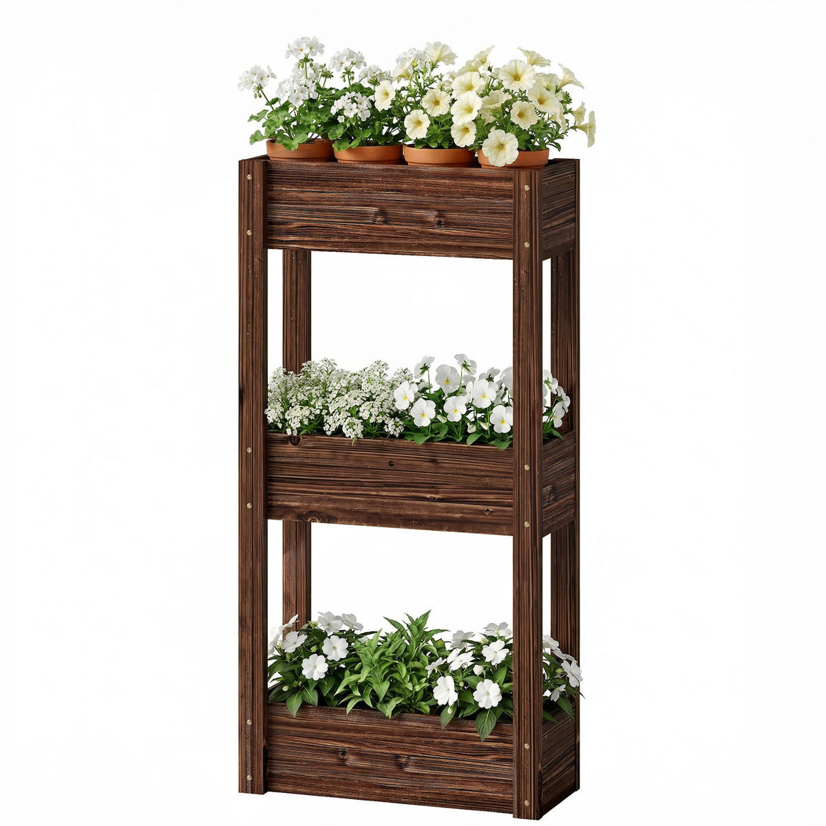 BLUMENTREPPE DE-16055 3 Ebenen Braun - Braun, Holzwerkstoff (25/120/60cm) - ComfortXL