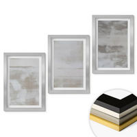 WANDBILDER 3er Set - 20x30 cm Silberner Rahmen - Moderne, Used-Look-Texturen - Silberfarben, Kunststoff (20/30cm) - ArtPrintCave
