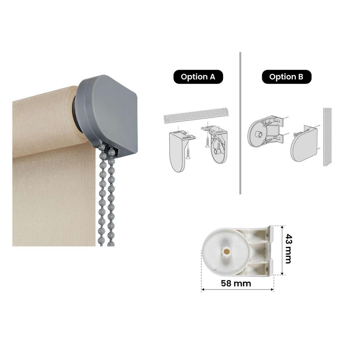ROLLO | Deco Beige, 45 cm x 180 cm - Beige, Kunststoff (45/180cm) - STORESDECO