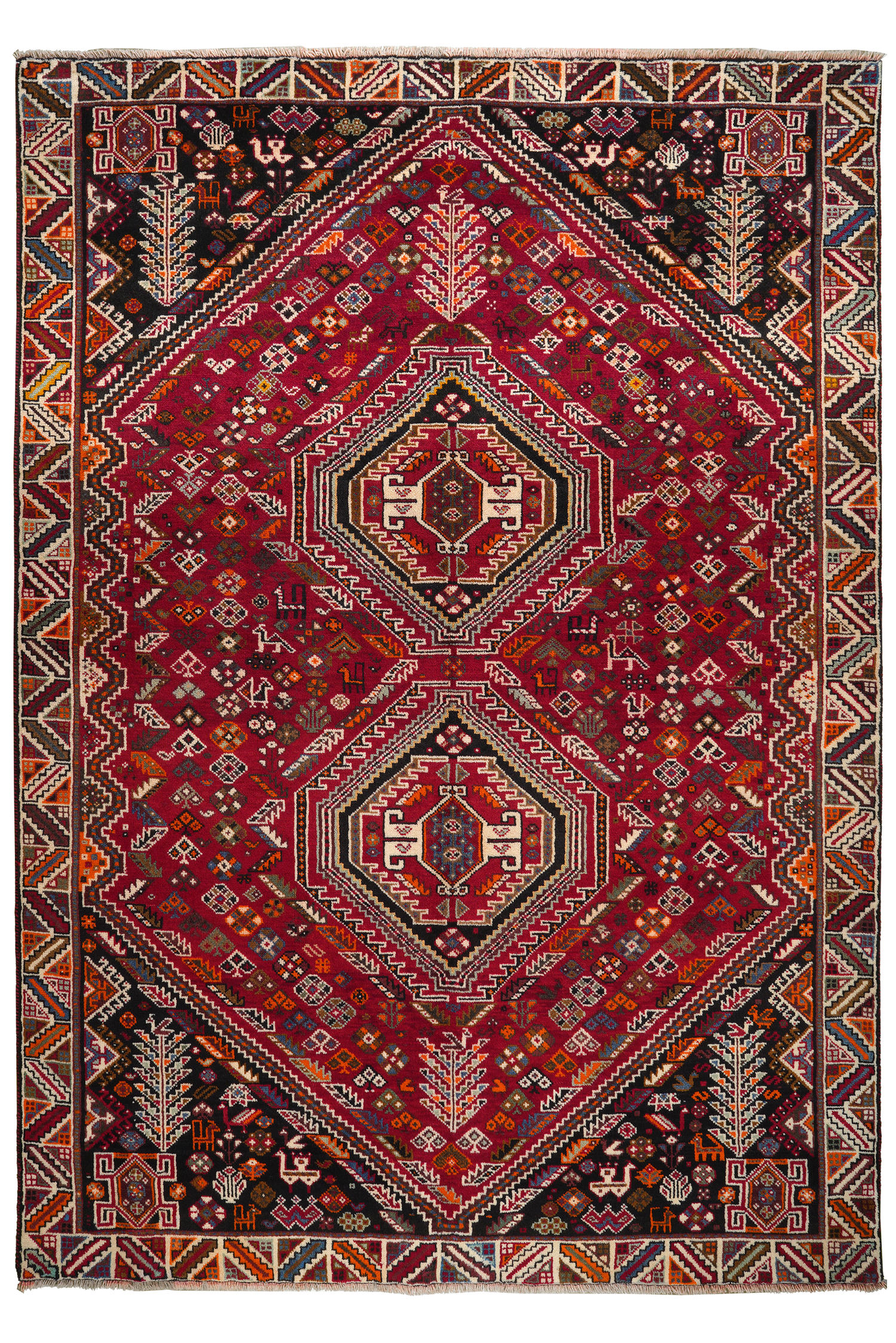 TEPPICH Gashgai Rot 254/177 cm Schurwolle - Rot, Textil (177/254cm) - Looma