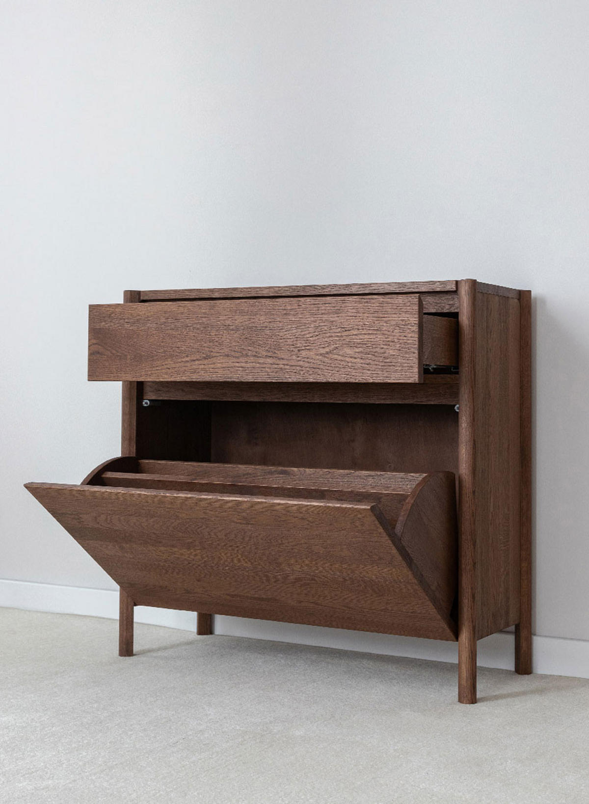 SCHUHSCHRANK Campi Eiche Tabak 83 / 33 / 80cm - Eichefarben, Holz (83/80/33cm) - Feldmann-Wohnen