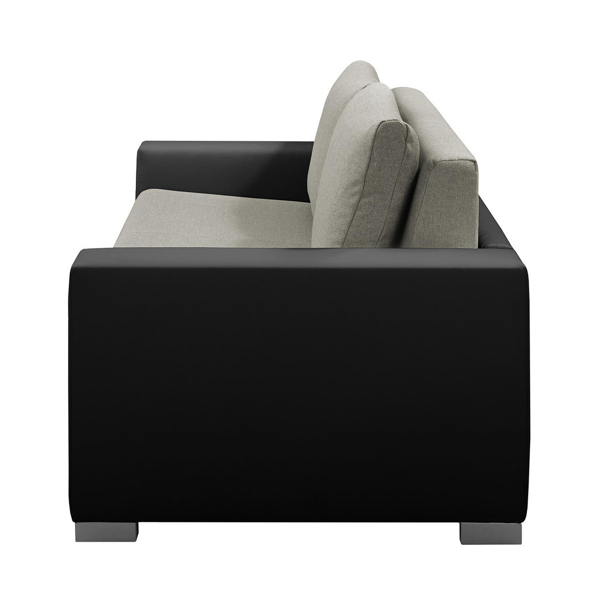 SCHLAFSOFA - Silberfarben/Schwarz, Kunststoff/Textil (193/90/90cm) - home24