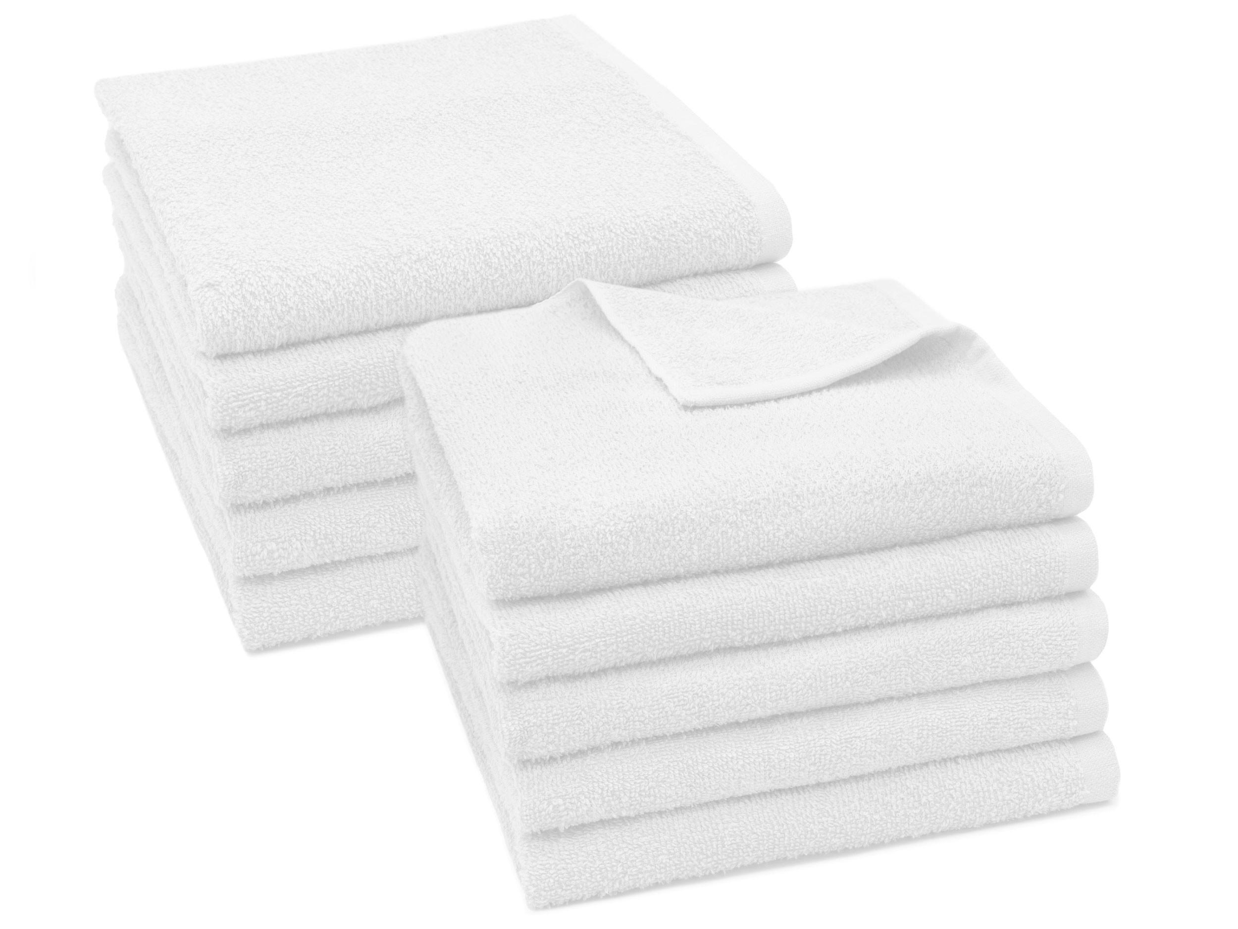 HANDTÜCHER, 10er-Set, 50x100 cm, 100% Baumwolle, Weiß - Weiß, Textil (50/100cm) - Zollner