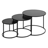 BEISTELLTISCHE Noan 3er-Set - Schwarz, Metall (54/54/45cm) - Atmosphera Createur d´interieur